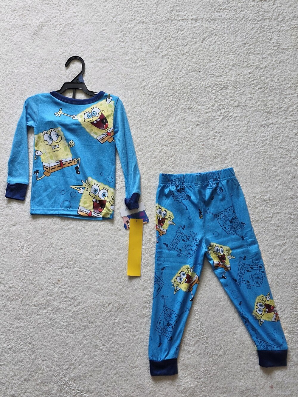 New SpongeBob Square Pants Boys Long Sleeve Top & Pants Pajama 2 pc Set, size 4t